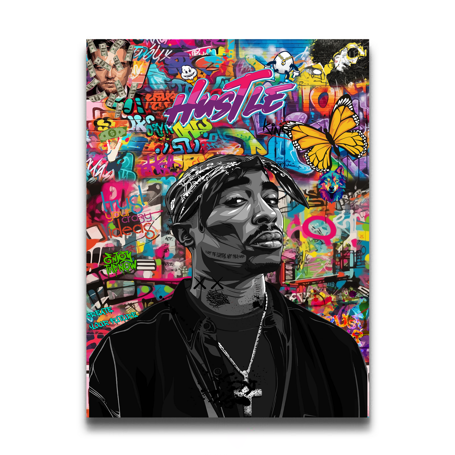 Pop Street Graffiti Wall Art Famous Singer 2Pac | Digital Download